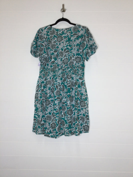 Green & White Dress Casual Midi Loft, Size L