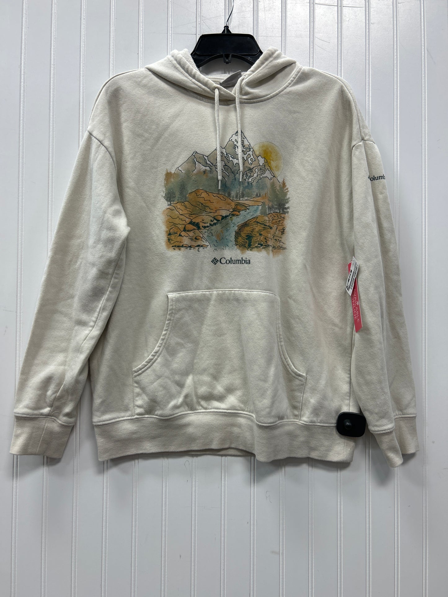 Athletic Sweatshirt Hoodie By Columbia In Cream, Size:M