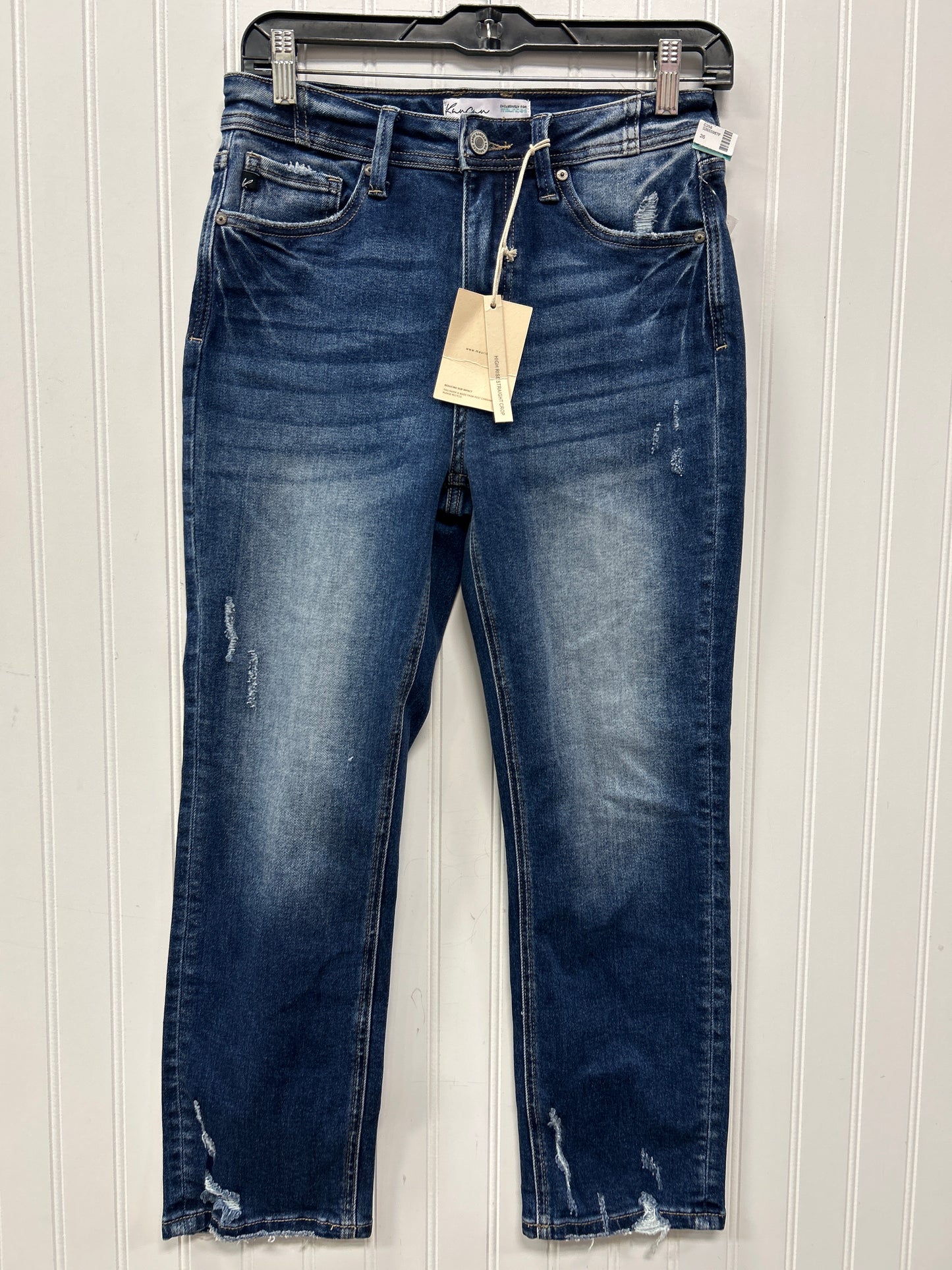 Jeans Straight By Kancan In Blue Denim, Size:4