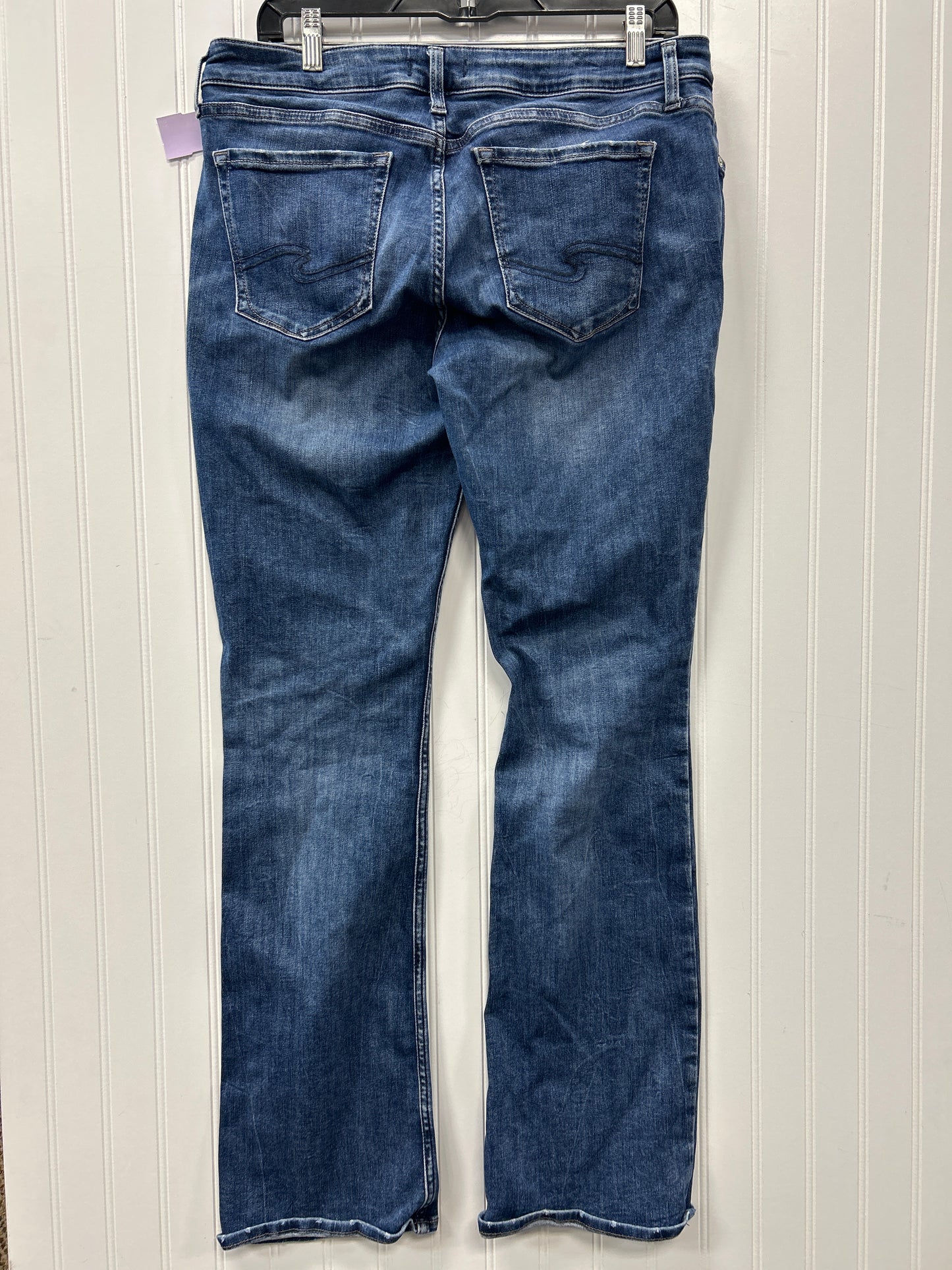 Jeans Boot Cut By Silver In Blue Denim, Size:10