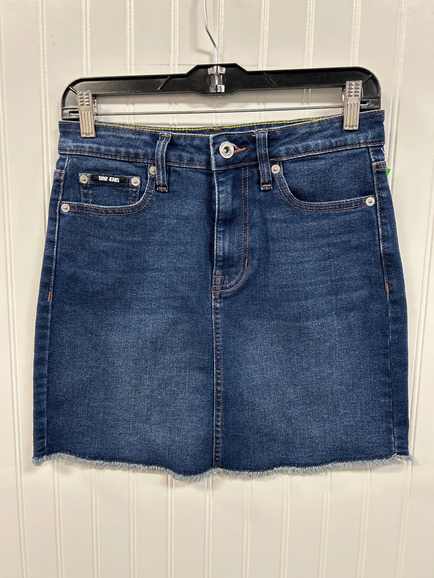 Skirt Mini & Short By Dkny In Blue Denim, Size:2