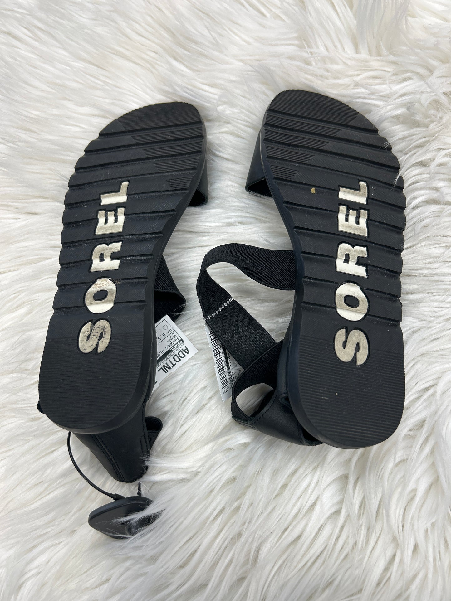 Sandals Flats By Sorel In Black, Size:9.5