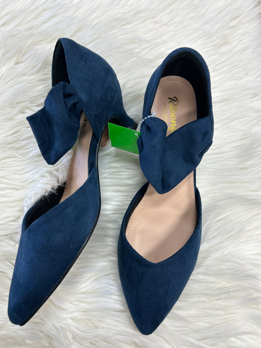 Shoes Heels Kitten By Clothes Mentor In Navy, Size:9