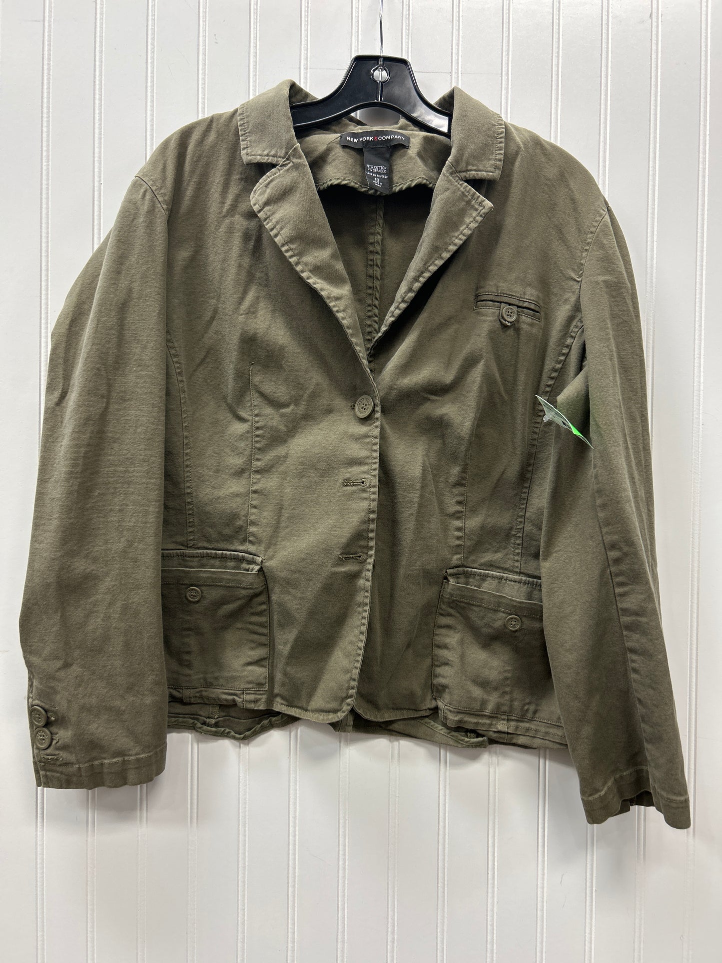 Jacket Denim By New York And Co In Green Denim, Size:18