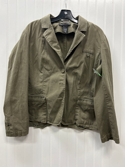 Jacket Denim By New York And Co In Green Denim, Size:18