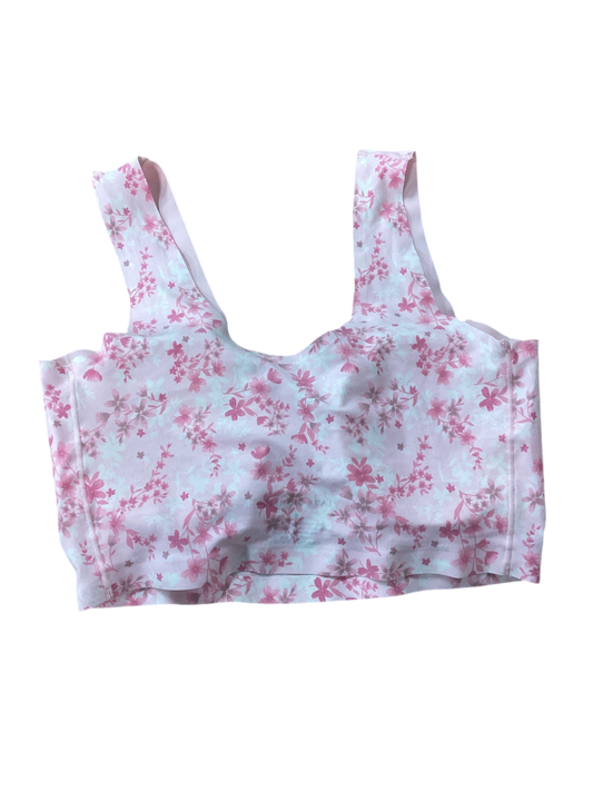 Athletic Bra By Laura Ashley In Pink & White, Size:S