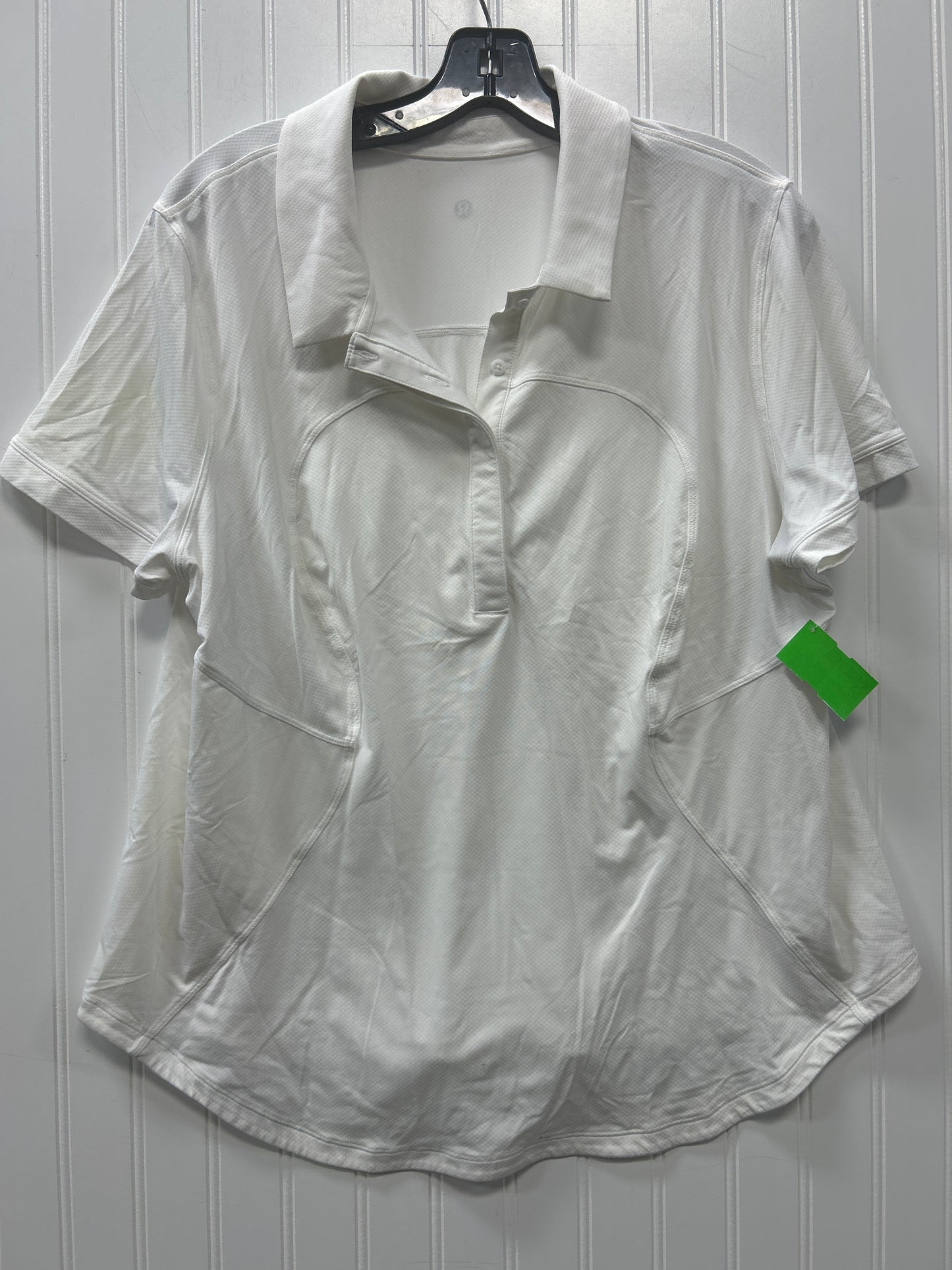 Athletic Top Ss By Lululemon In White, Size:L