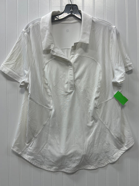 Athletic Top Ss By Lululemon In White, Size:L