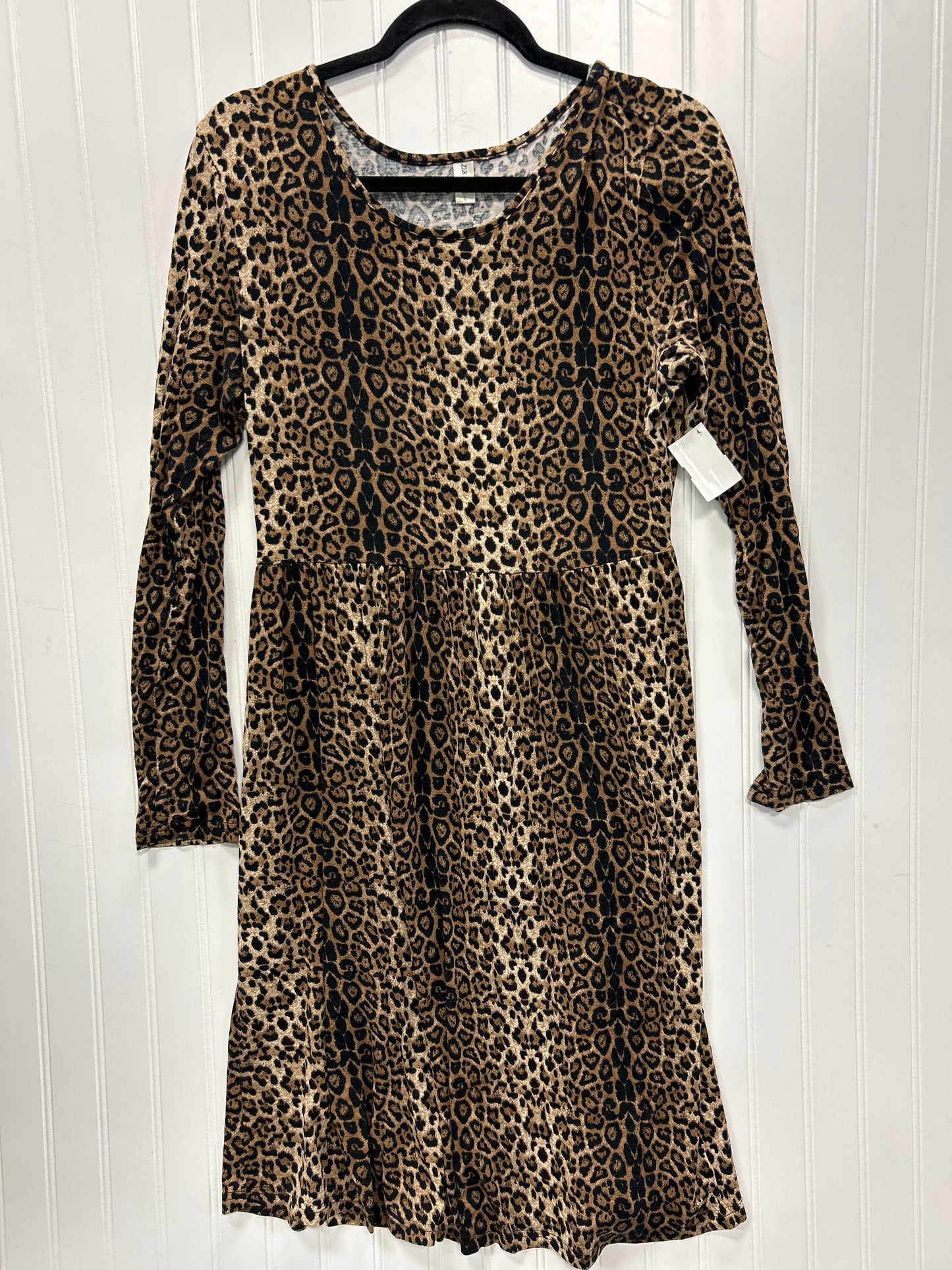 Dress Casual Midi By Clothes Mentor In Animal Print, Size:L