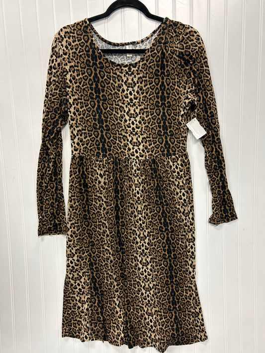 Dress Casual Midi By Clothes Mentor In Animal Print, Size:L