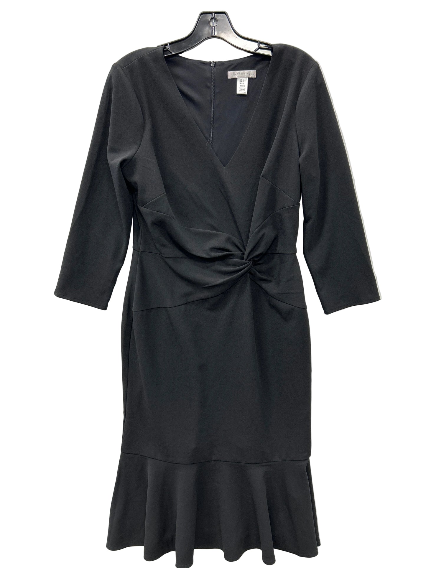 Dress Work By London Times In Black, Size:10