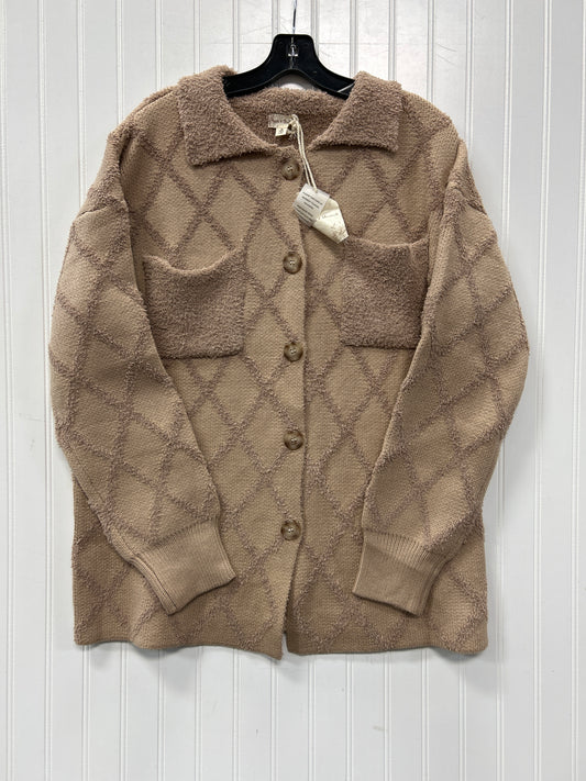 Jacket Fleece By Hem & Thread In Brown, Size:M