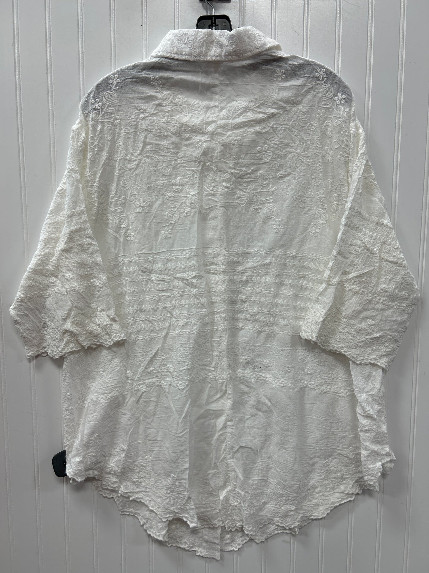 Blouse Ss By Solitaire In White, Size:1X