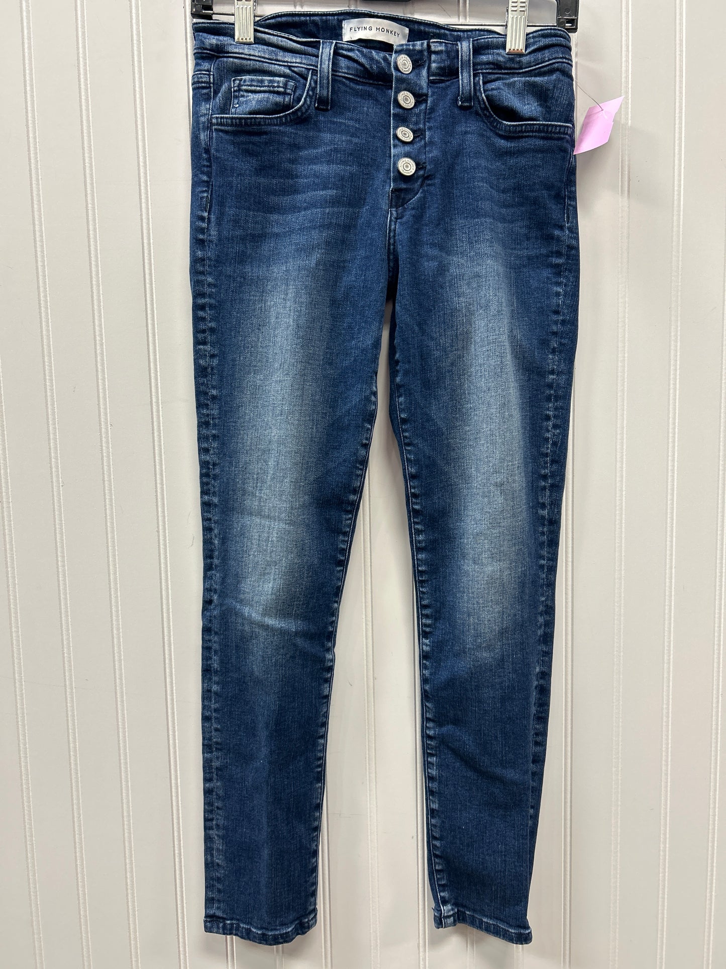 Jeans Skinny By Flying Monkey In Blue Denim, Size:2