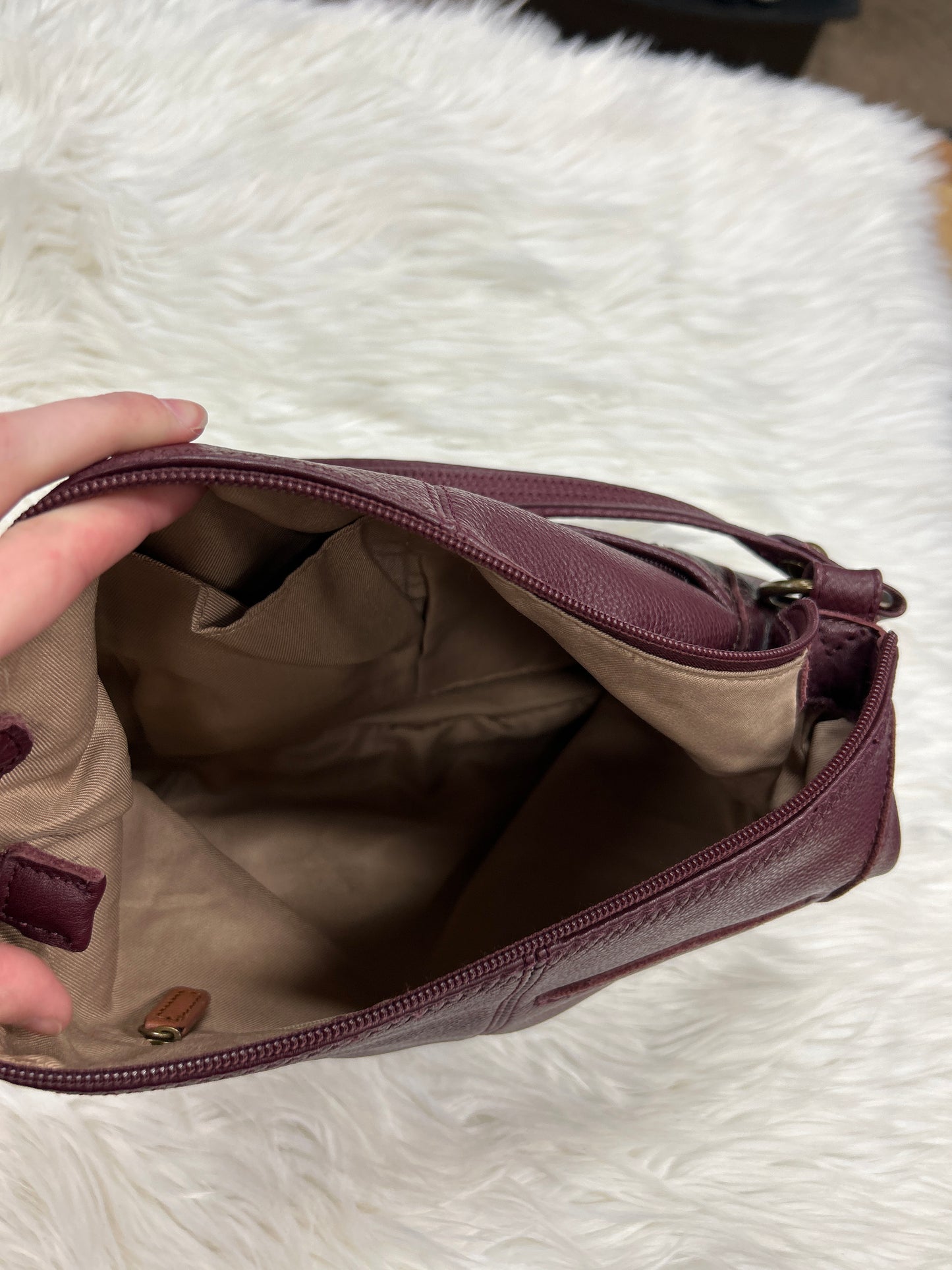 Handbag Leather By The Sak In Purple, Size:Medium