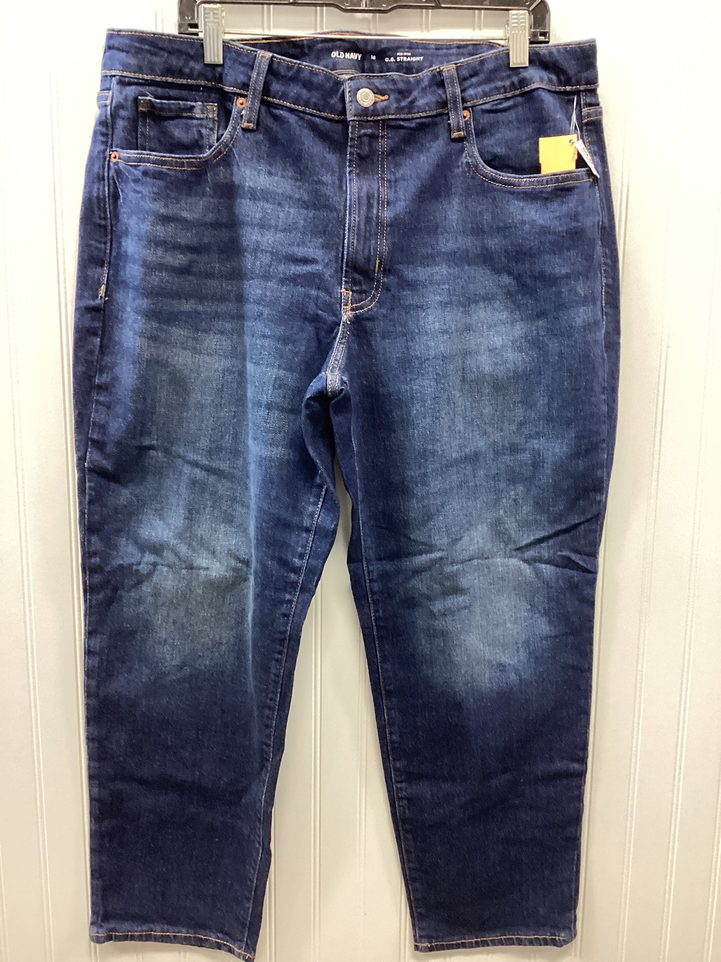 Jeans Straight By Old Navy In Blue Denim, Size:16