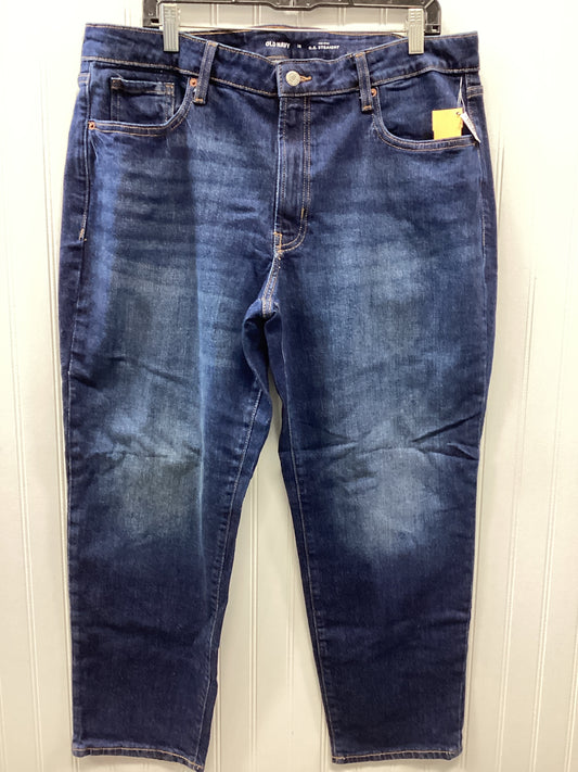 Jeans Straight By Old Navy In Blue Denim, Size:16