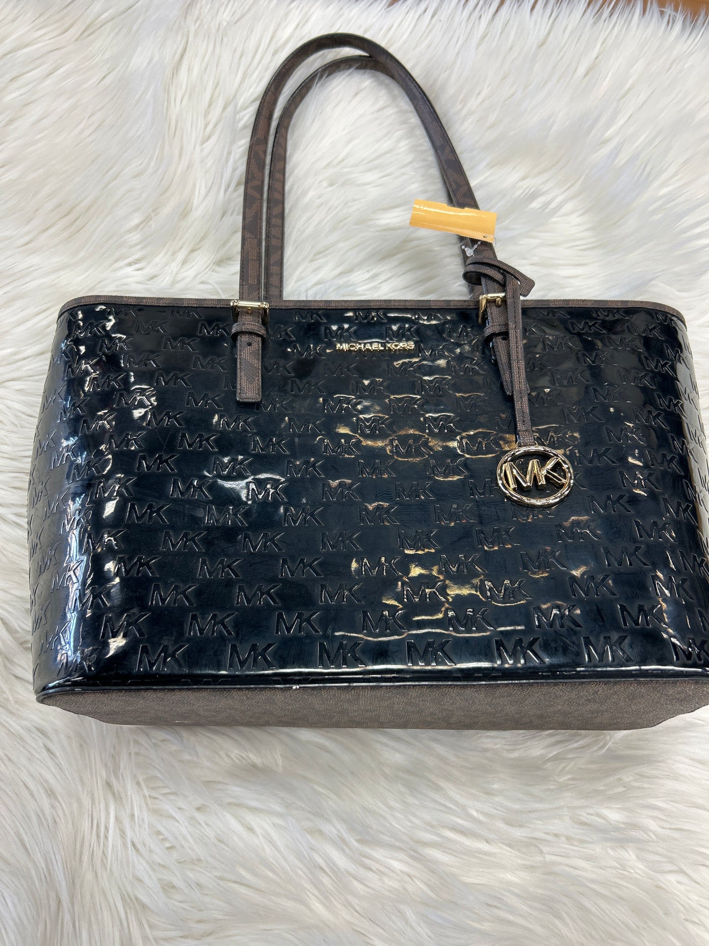 Handbag Designer By Michael Kors In Black & Brown, Size:Large
