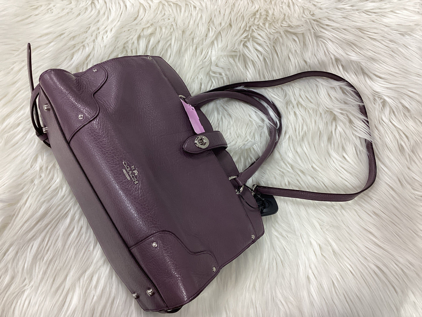 Handbag Designer By Coach In Purple, Size:Large