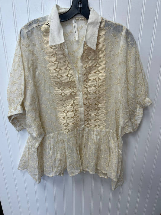 Blouse Ss By Anthropologie In Cream, Size:S