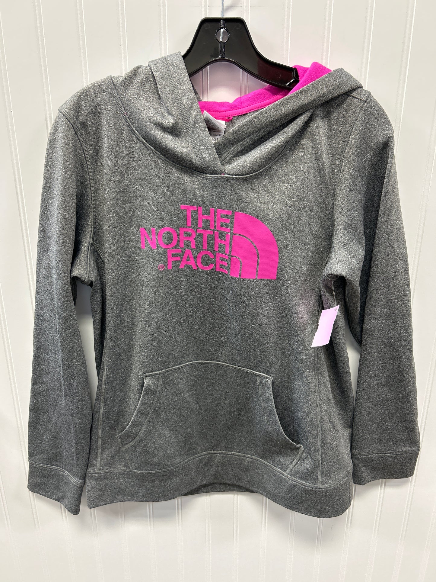 Athletic Sweatshirt Hoodie By The North Face In Grey & Pink, Size:M