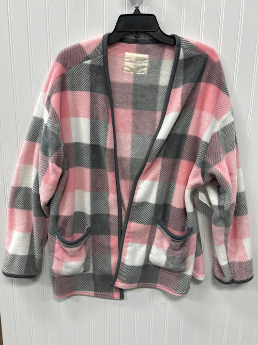 Jacket Fleece By Cuddl Duds In Grey & Pink, Size:Xl