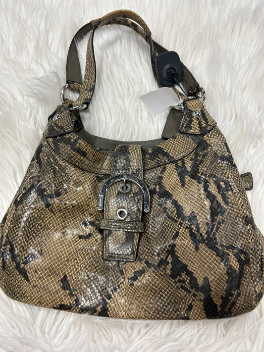 Handbag Designer By Coach In Snakeskin Print, Size:Medium