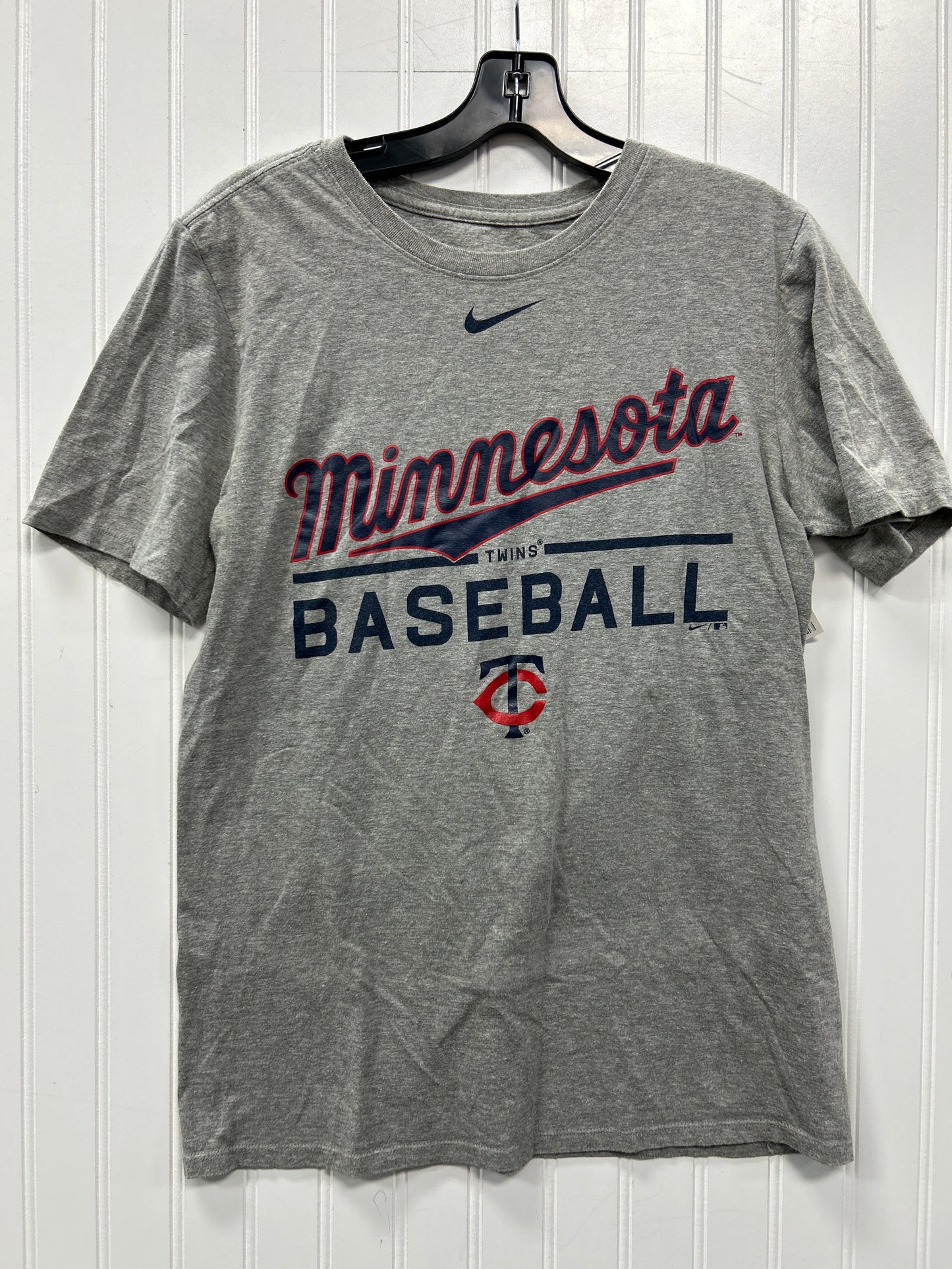Athletic Top Ss By Nike Apparel In Grey, Size:S