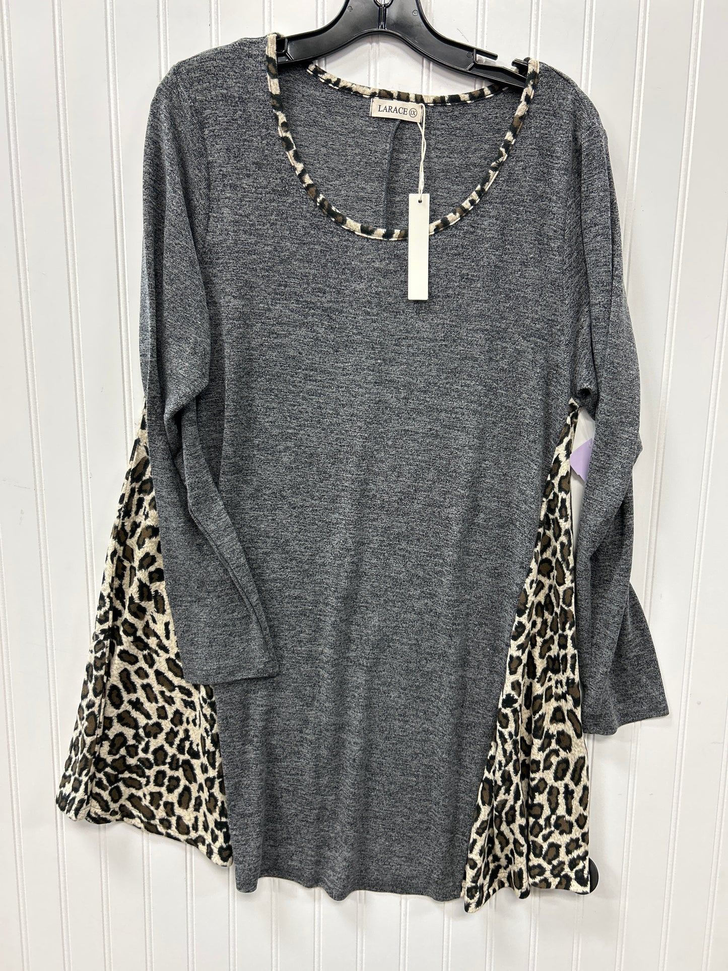 Tunic Ls By Cmc In Grey, Size:1X