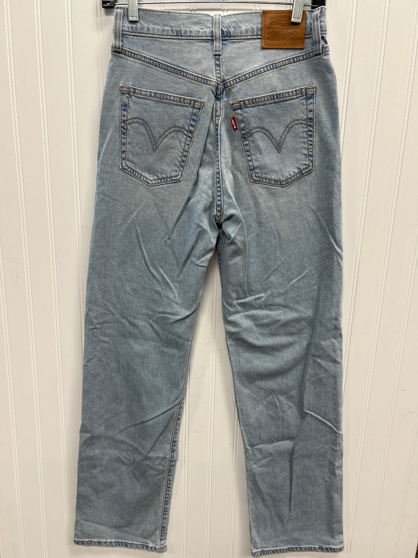 Jeans Straight By Levis In Blue Denim, Size:2