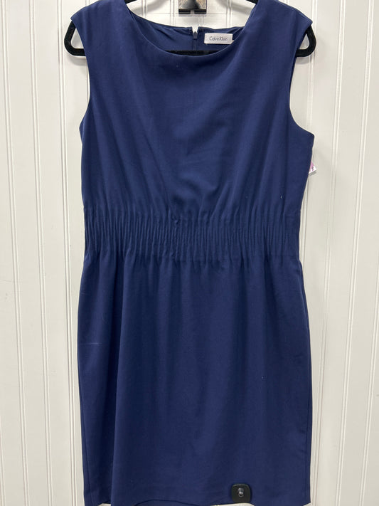 Dress Casual Midi By Calvin Klein In Navy, Size:12