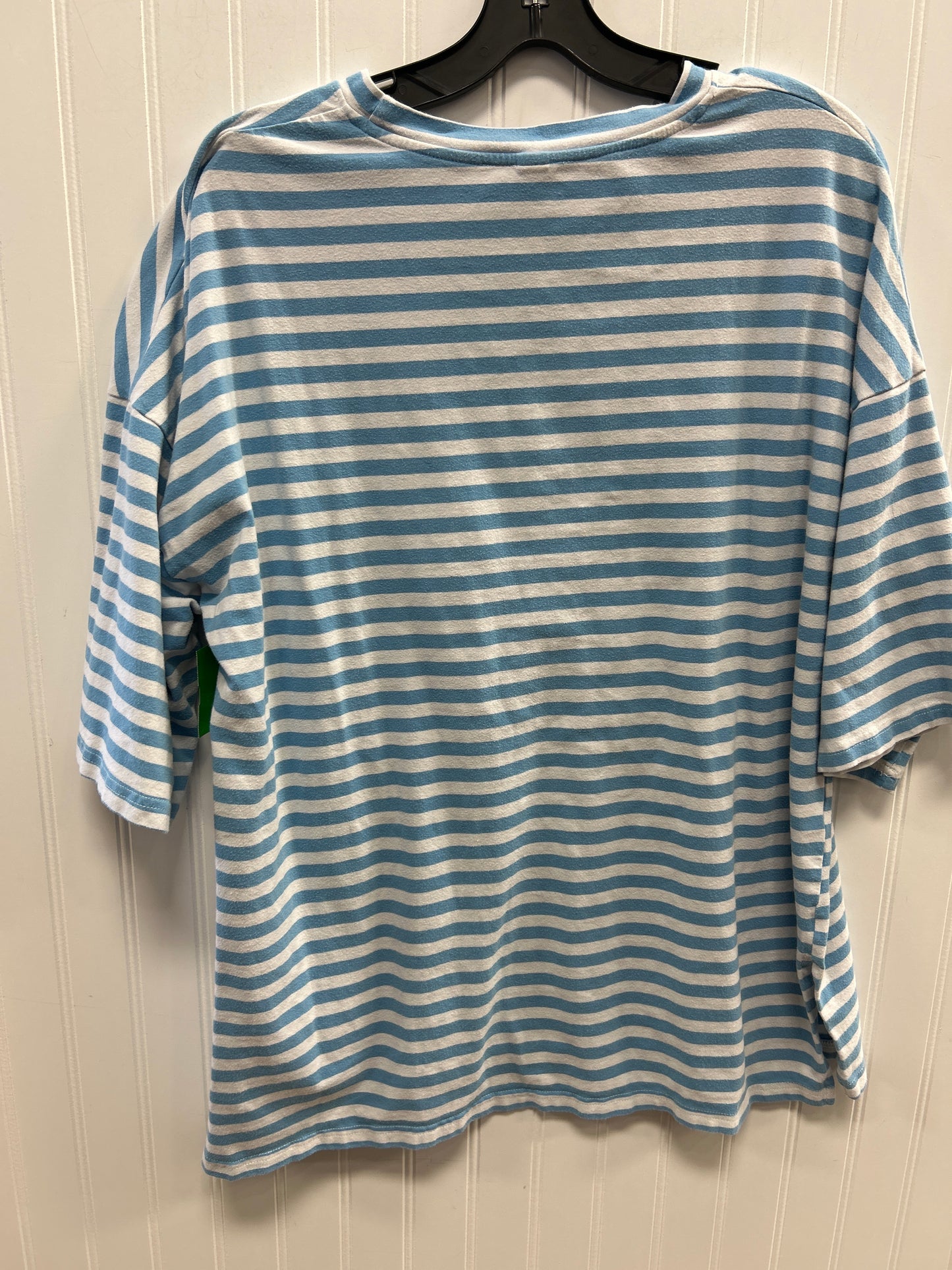 Top Ls By Cmc In Blue & White, Size:2X