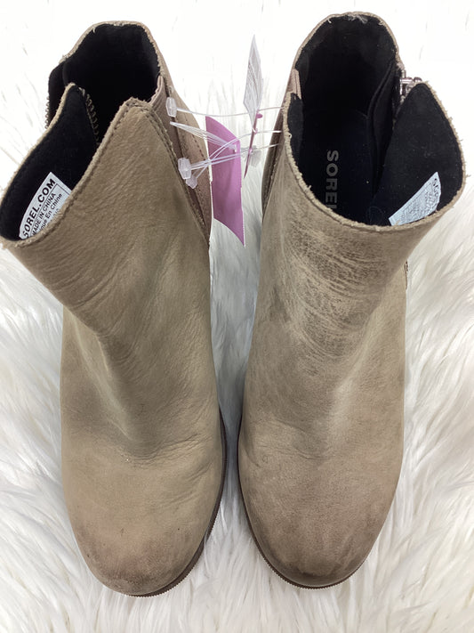 Boots Ankle Heels By Sorel In Brown, Size:8