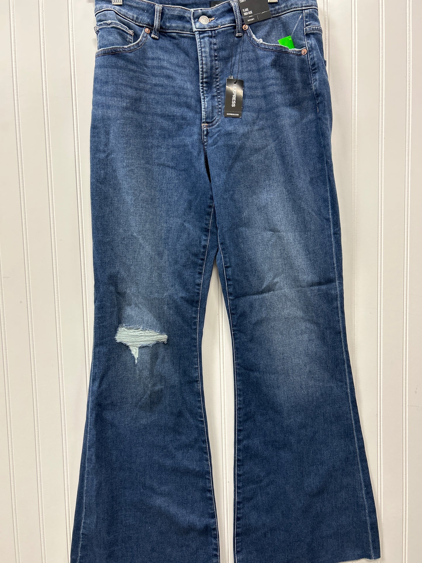 Jeans Flared By Express In Blue Denim, Size:10