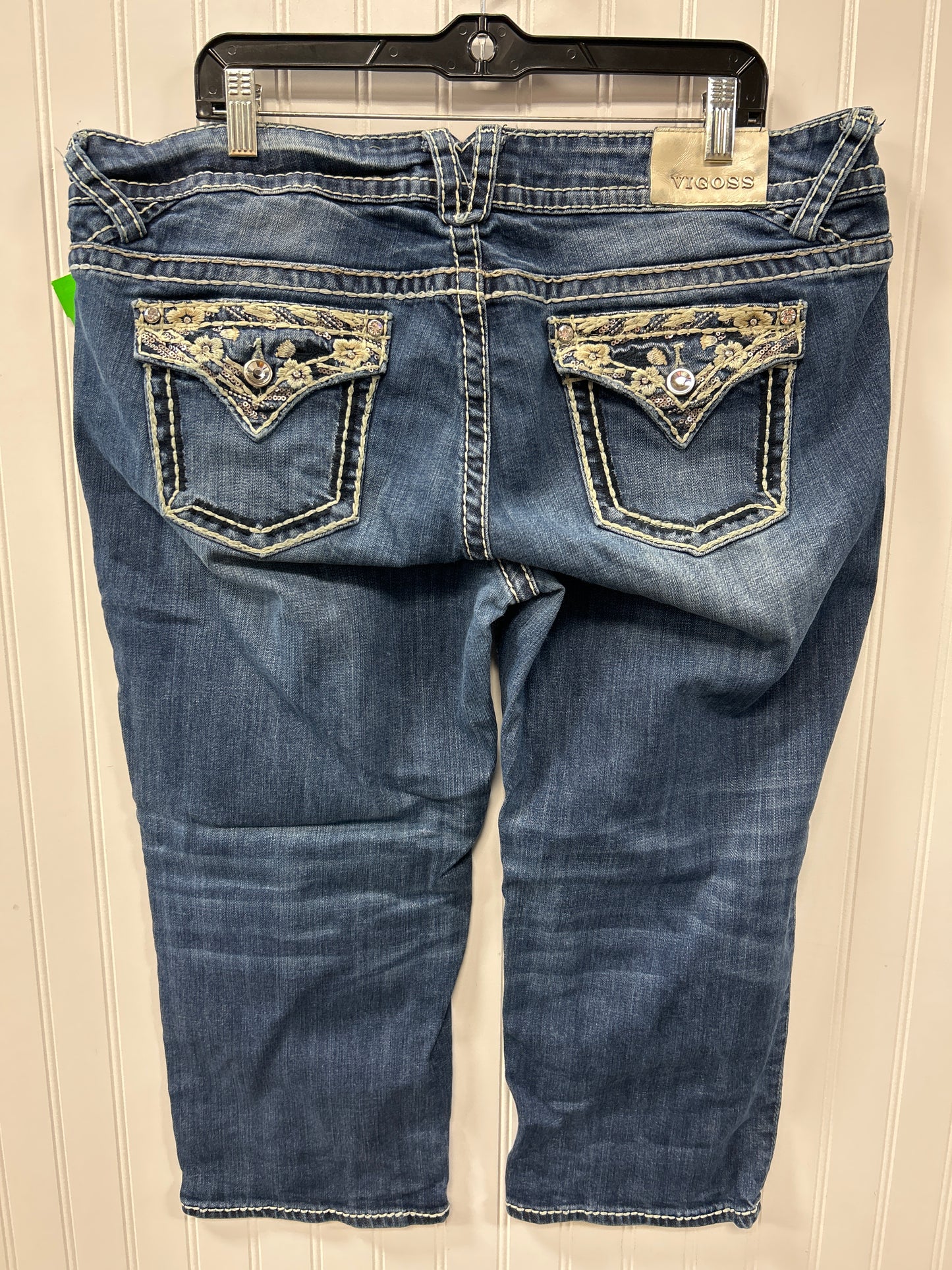 Capris By Vigoss In Blue Denim, Size:20