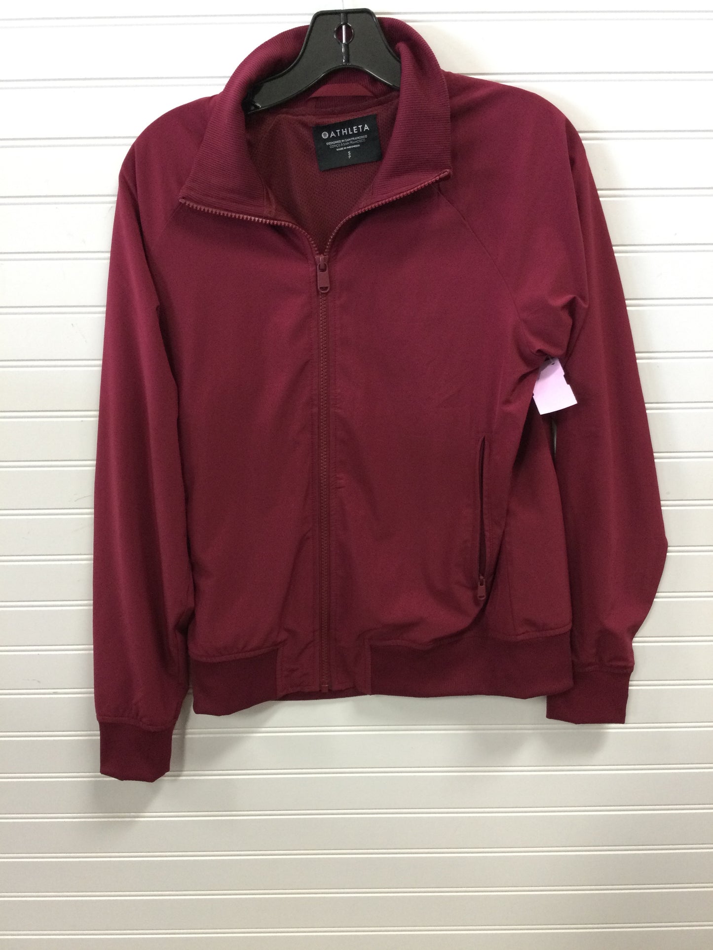 Athletic Jacket By Athleta In Maroon, Size:S
