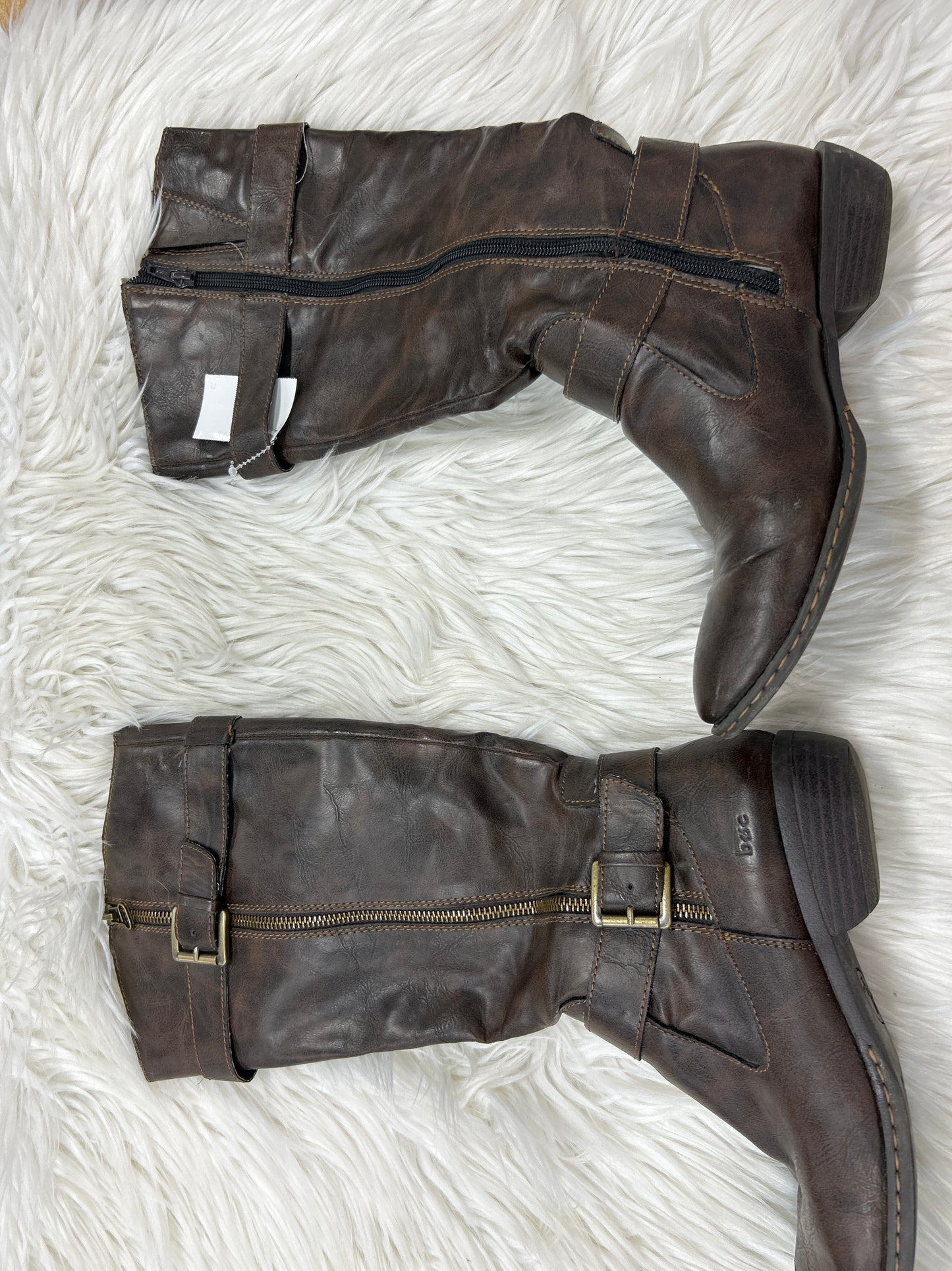 Boots Knee Heels By Boc In Brown, Size:7