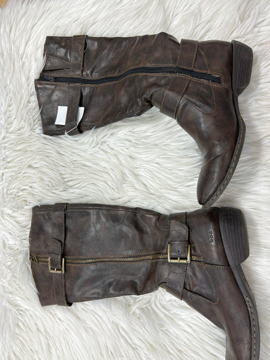 Boots Knee Heels By Boc In Brown, Size:7