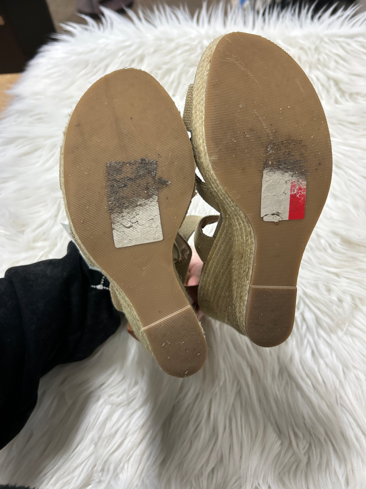 Sandals Heels Block By Cmc In Tan, Size:7