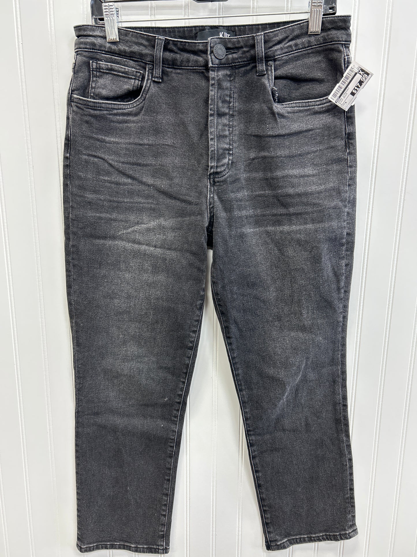 Jeans Straight By Kut In Black Denim, Size:6