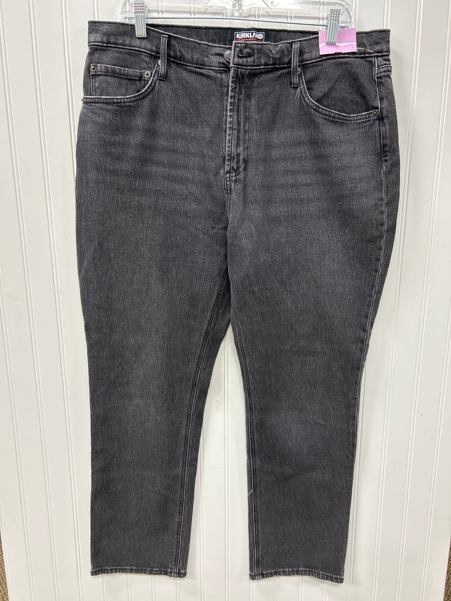 Jeans Straight By Kirkland In Black Denim, Size:14
