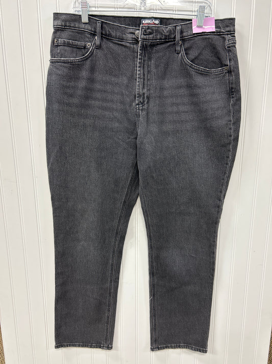 Jeans Straight By Kirkland In Black Denim, Size:14