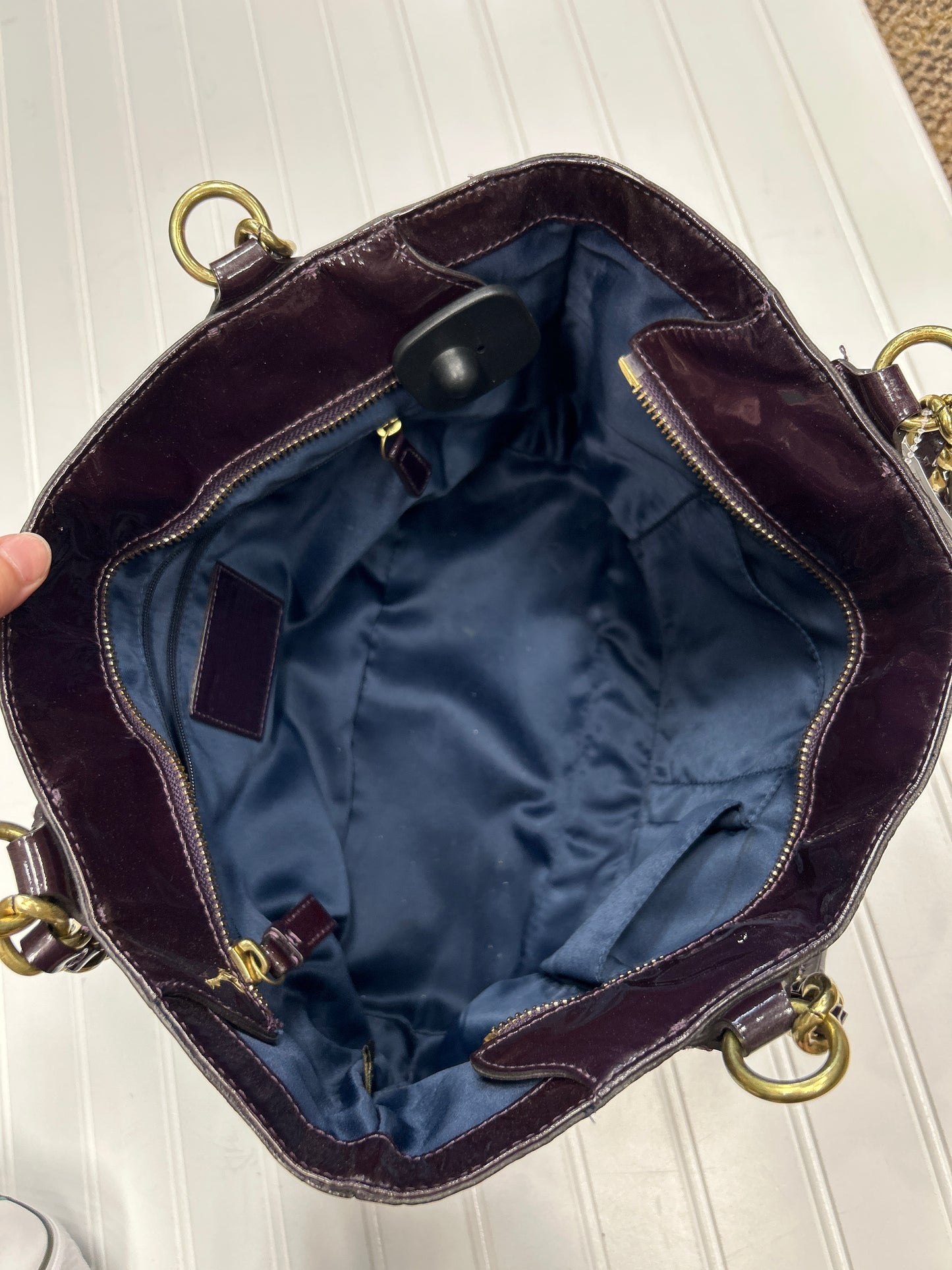 Handbag Designer By Coach In Purple, Size:Large