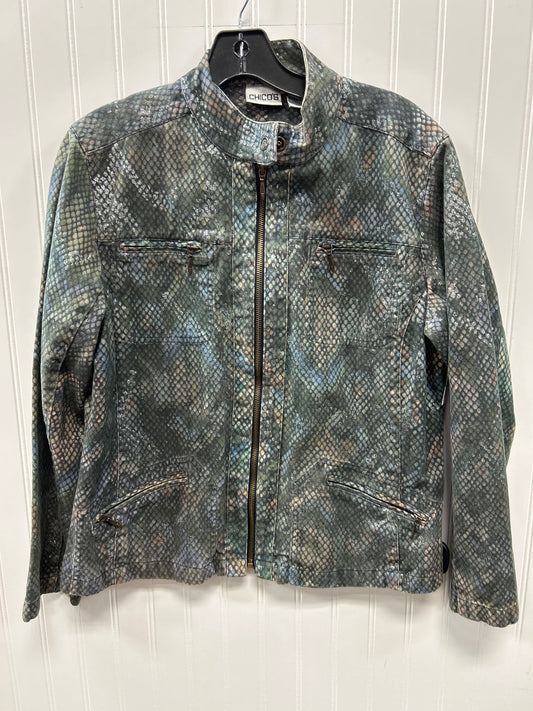 Jacket Denim By Chicos In Blue, Size:M