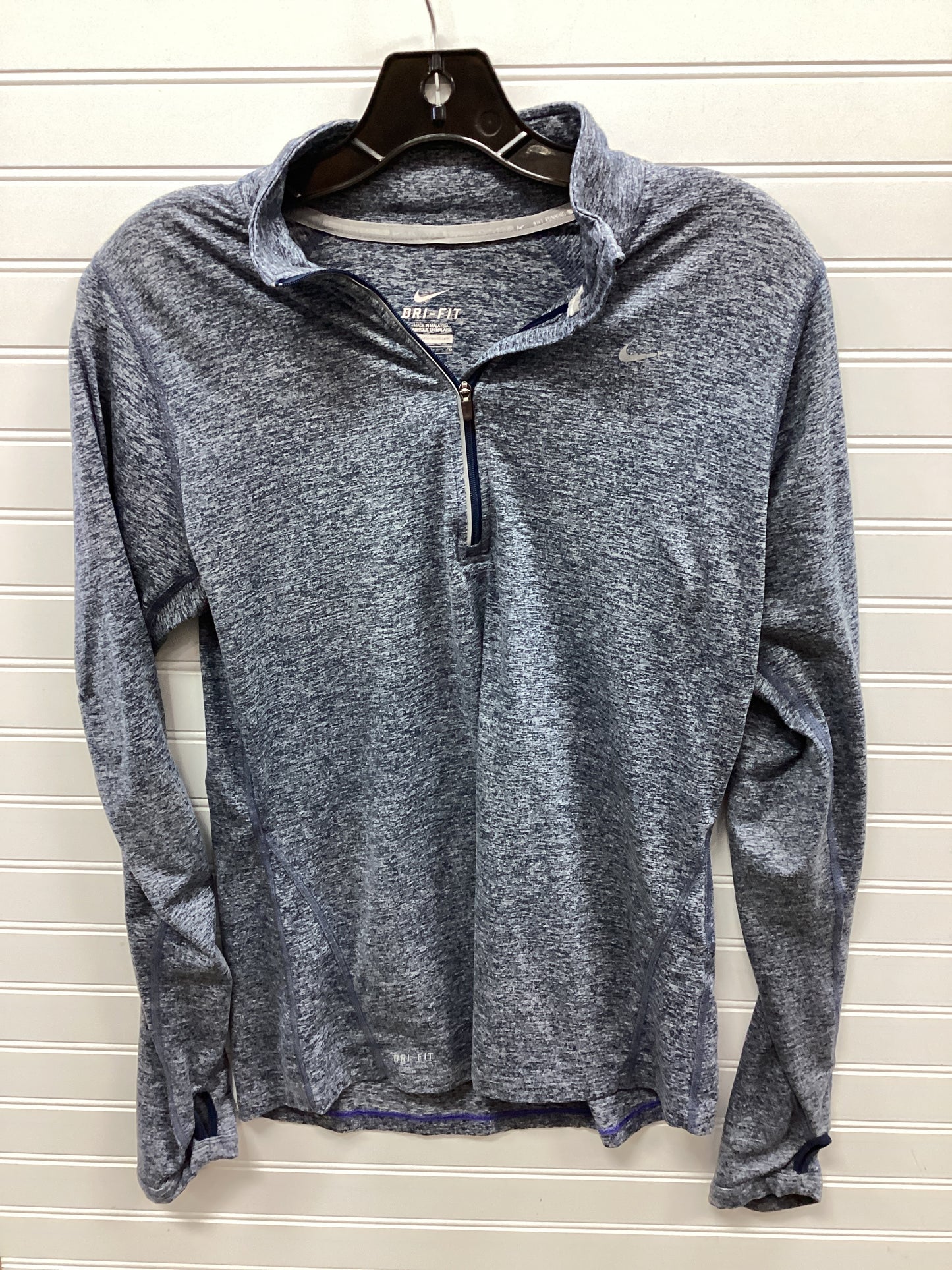 Athletic Top Ls Collar By Nike Apparel In Navy, Size:M