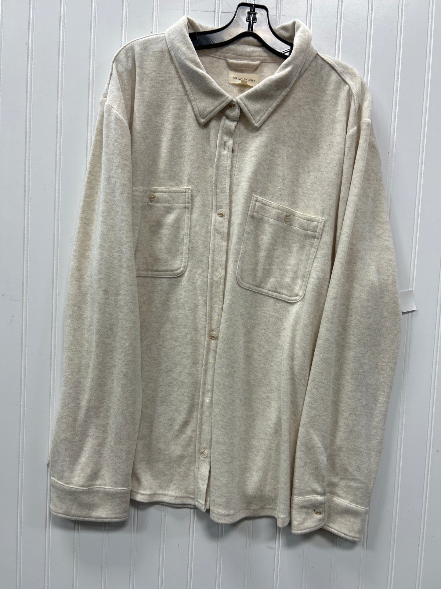 Jacket Fleece By Thread And Supply In Cream, Size:3X