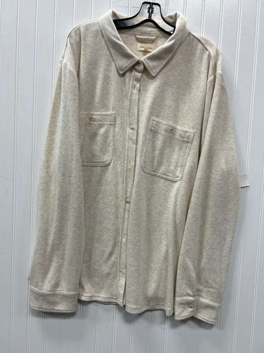 Jacket Fleece By Thread And Supply In Cream, Size:3X