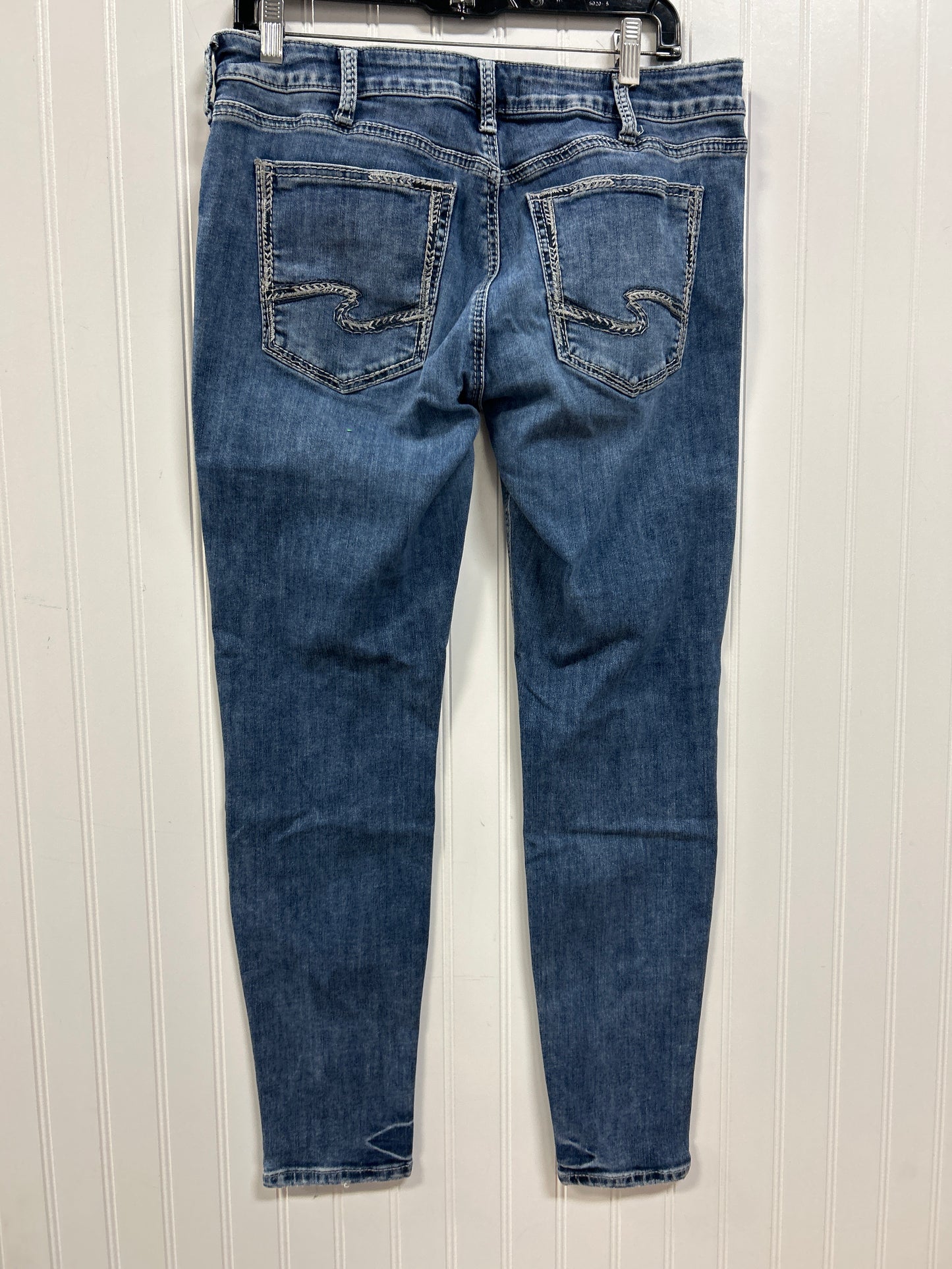 Jeans Skinny By Silver In Blue Denim, Size:12