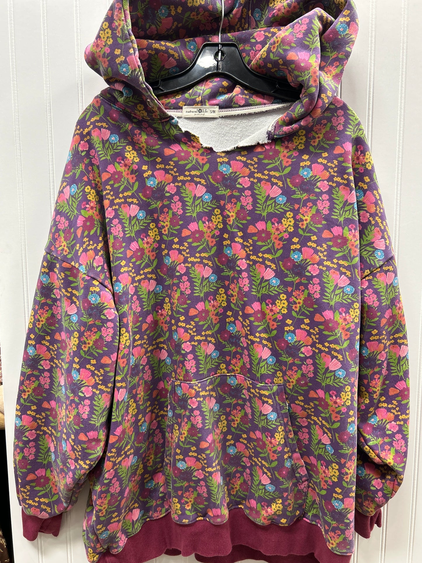 Sweatshirt Hoodie By Natural Life In Floral Print, Size:S