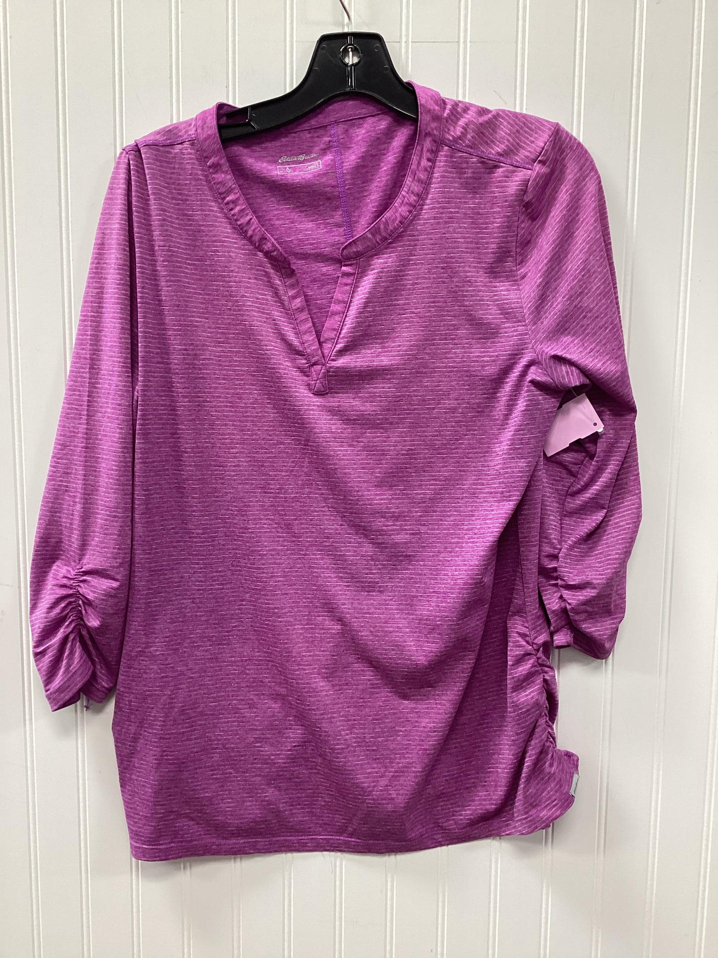Athletic Top Ls Crewneck By Eddie Bauer In Purple, Size:L